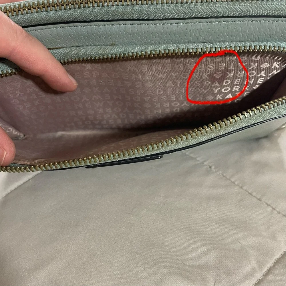 Kate Spade Grove Street Light Blue Zip Around Continental Wallet Wristlet